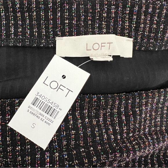 Loft Multicolor Shimmer Square Neck Long Sleeve Top - Picture 4 of 6